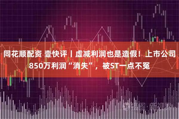 同花顺配资 壹快评丨虚减利润也是造假！上市公司850万利润“消失”，被ST一点不冤